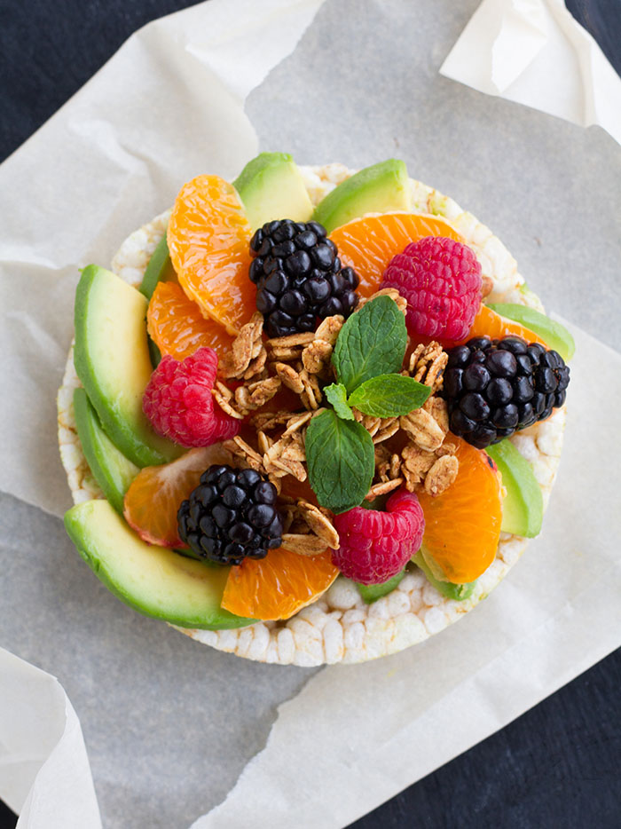 Fruity California Avocado Rice Cake