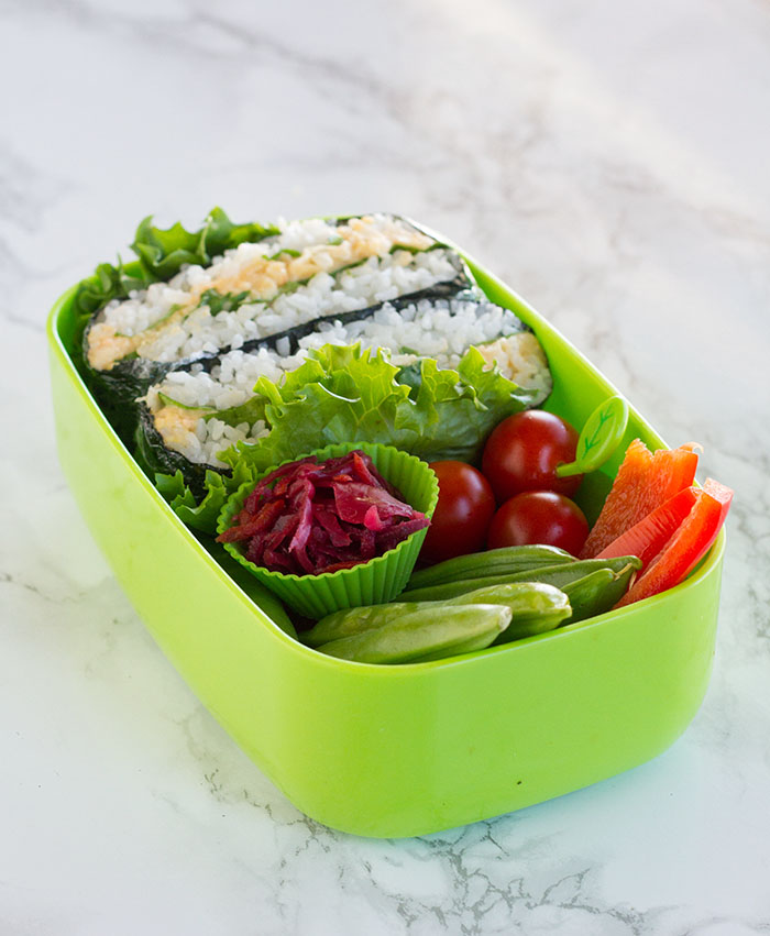 Chickpea Salad Onigirazu Bento