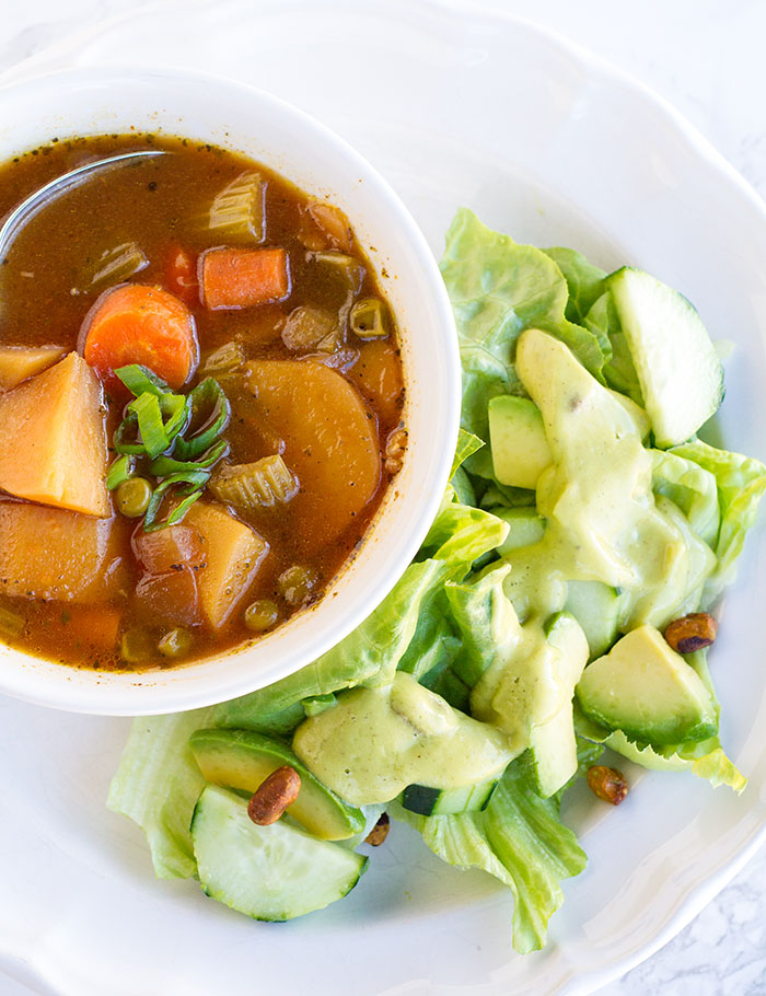 Irish Vegetable Stew and Green Salad