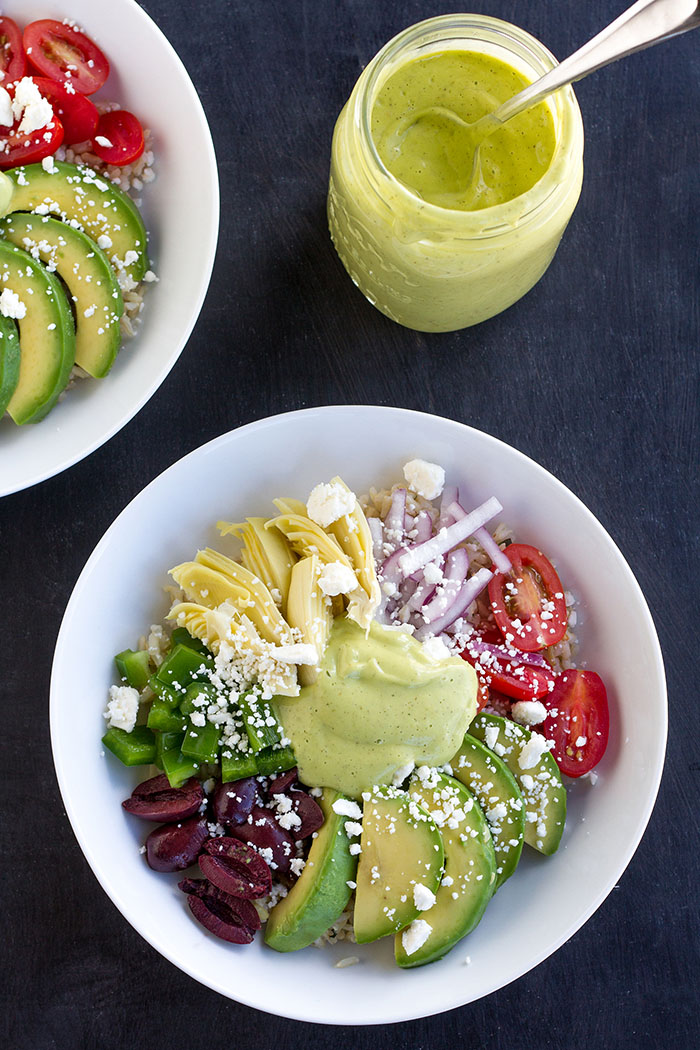 California Avocado Greek Rice Salad Bowls