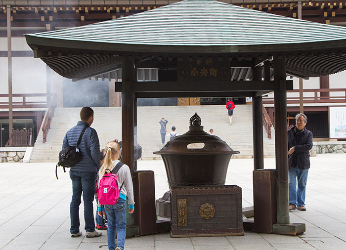 Visiting a temple in Japan