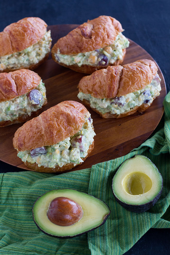 avocado chickpea salad croissants