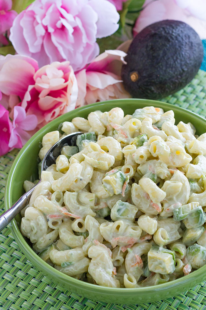 Hawaiian Macaroni Salad with Avocados
