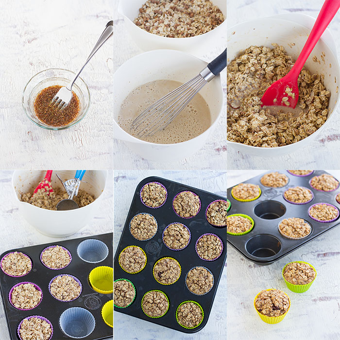 Making Baked Granola Oatmeal Cups