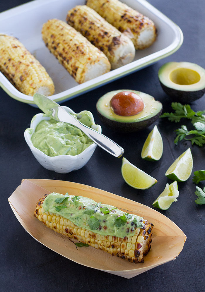 Grilled Corn with Vegan Avocado Crema