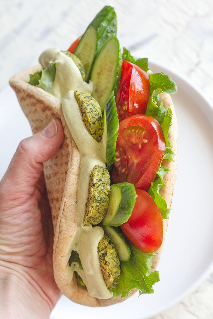 Avocado Falafel Pita Sandwich