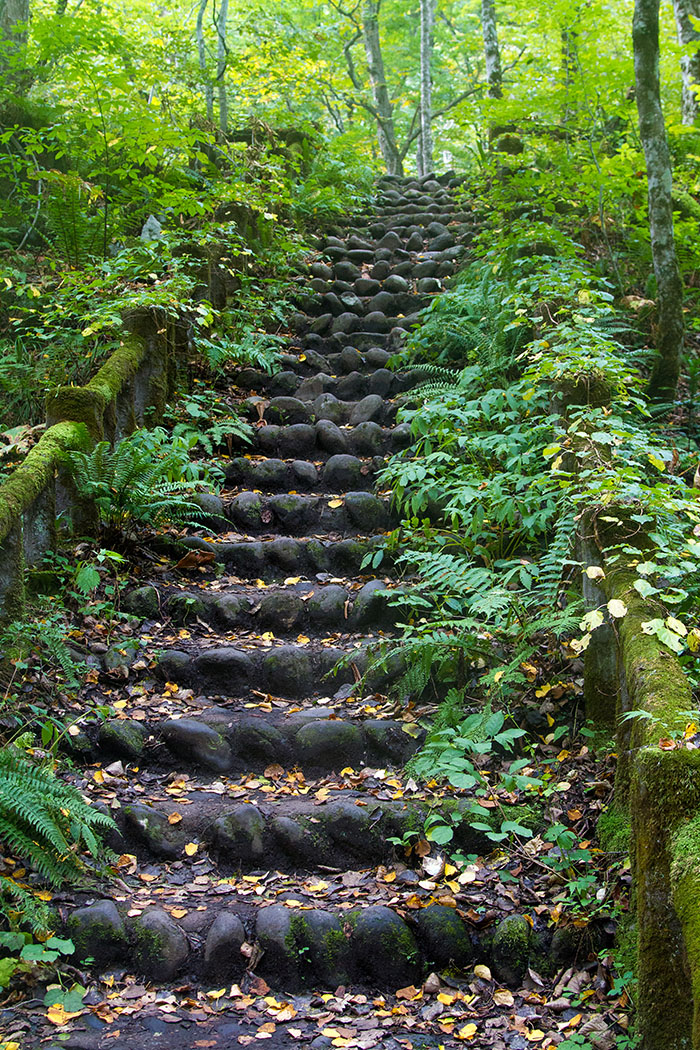 Stone Staircase in Oirase Gorge