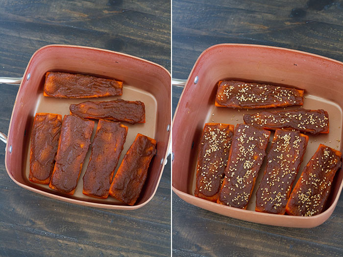 Finishing Miso Glazed Carrots