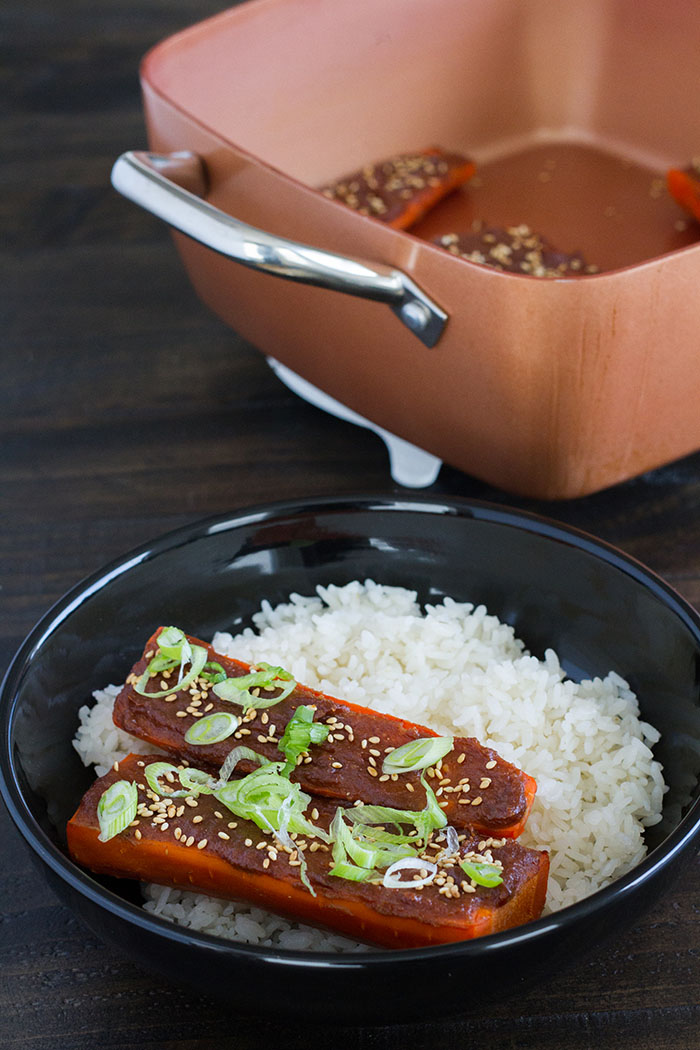 Miso Glazed Carrots with Rice 