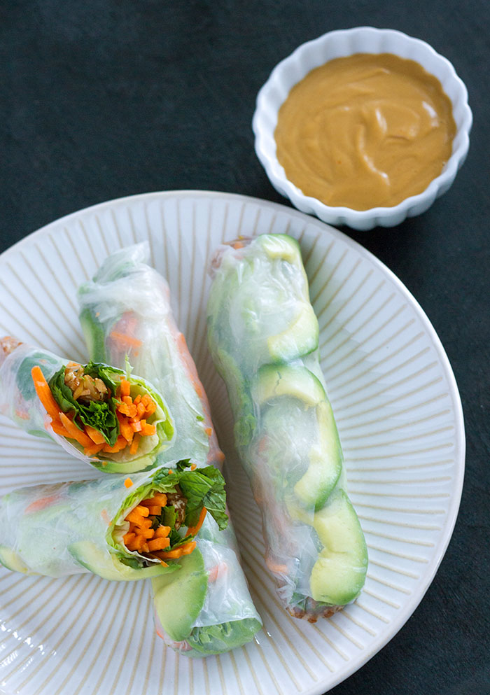 Fresh spring rolls with Easy Peanut Sauce