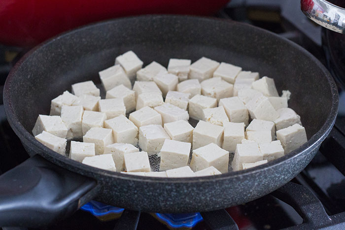 Making hoisin glazed tofu