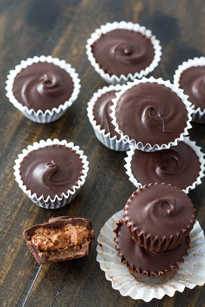 Dark Chocolate Raspberry Almond Butter Cups