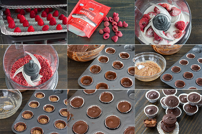 Making Dark Chocolate Raspberry Almond Butter Cups