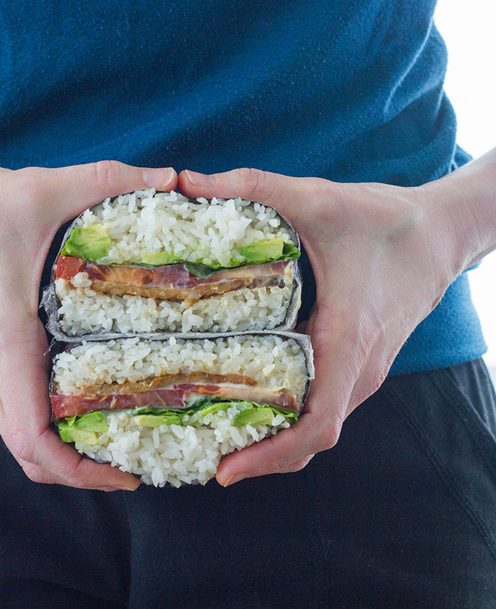 ttla onigirazu tempeh bacon tomato lettuce avocado onigirazu whole foods sushi menu