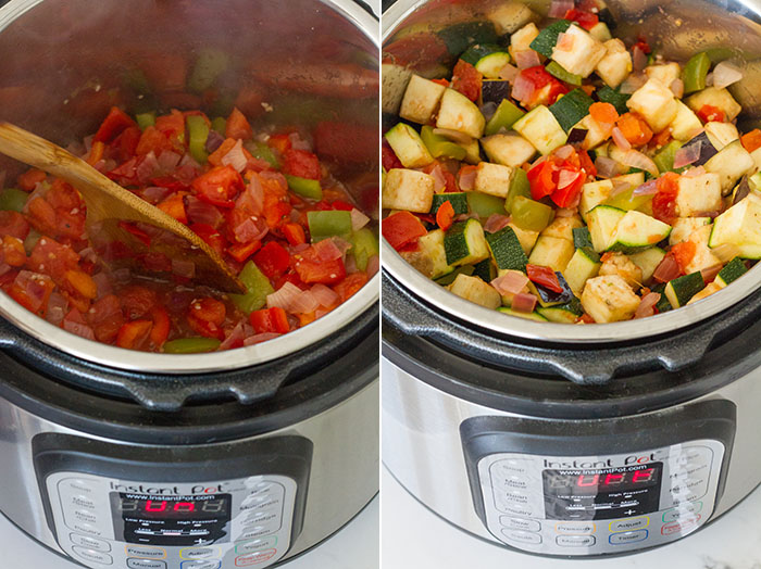 Making ratatouille in the Instant Pot