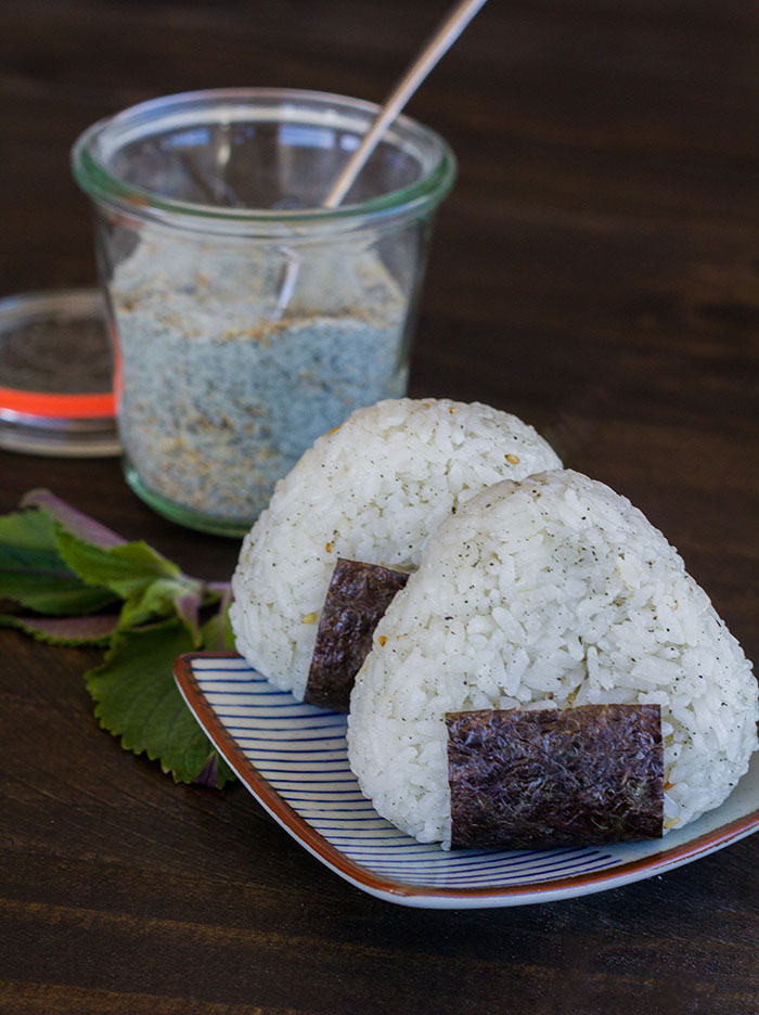 Shiso Goma Shio Onigiri (Shiso Sesame Salt Rice Balls)