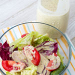 Salad with Hummus Herb Dressing