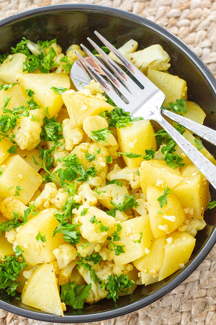 Cauliflower and Potato Sabji with Parsley