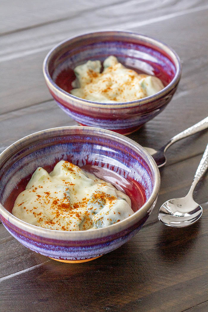 Cucumber Salad with Yogurt and Garlic Dressing (Raita)