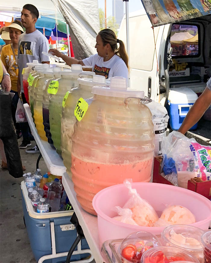 Vendor selling agua fresca