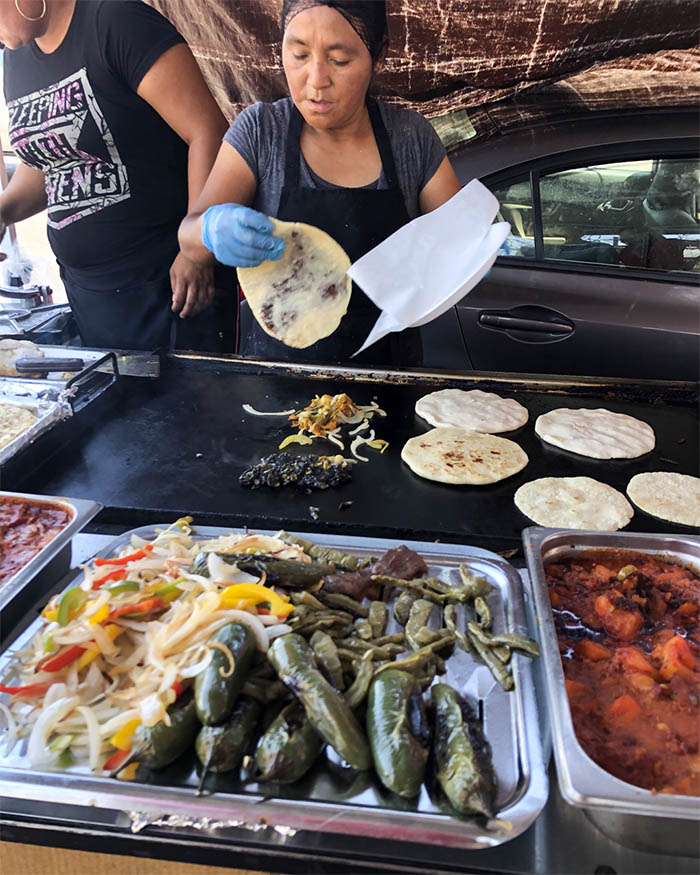 Woman making fresh huaraches