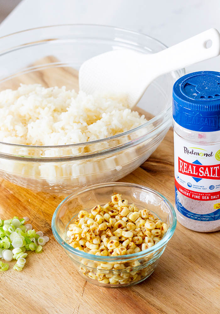 Ingredients for Charred Corn Onigiri