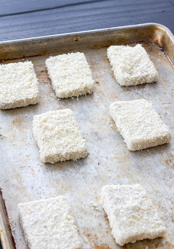 Making the tofu katsu