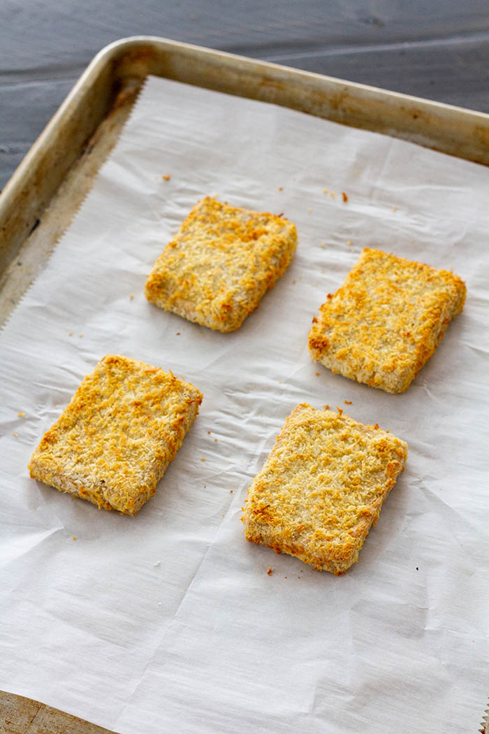 Air-fried tofu katsu